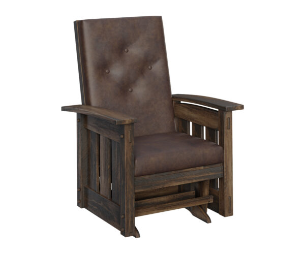 Houston Glider-Brown Maple-FC-42000-Almond-Brown Leather