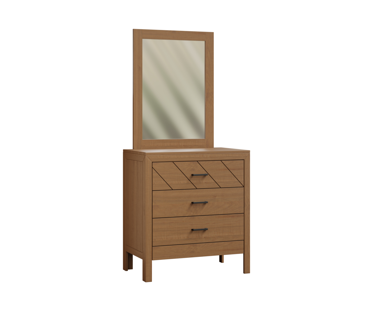 Genuine Oak Designs Herrington Dresser With Mirror Brown Maple OCS Seely 1