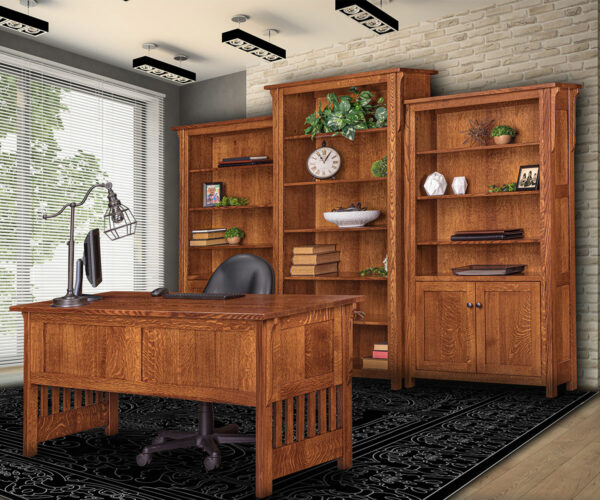 Boston 1 Door Credenza with Bookcase Topper - Image 2