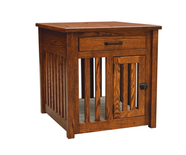 Macy Pet End Table with Wooden Slats and Drawer - Image 2