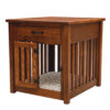 Macy Pet End Table with Wooden Slats and Drawer