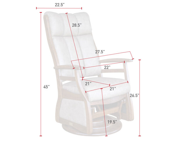 Sierra High Back Swivel Glider - Image 3
