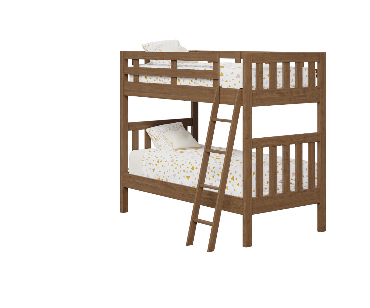 0013 Manchester Bunk Bed Angled Ladder Brown Maple FC 42000 Almond
