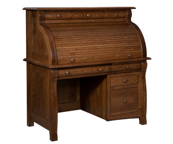 Castlebury Single Pedestal Rolltop Desk - Image 2