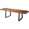 Walnut Bookmatch Dining Table - Metro Base