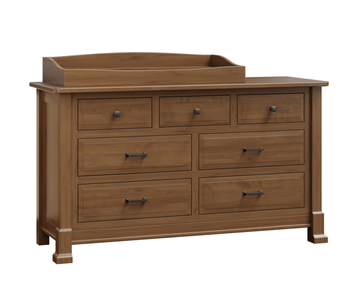 Mackenzie 1407 7 Drawer Dresser With Box Top Brown Maple FC Almond resized