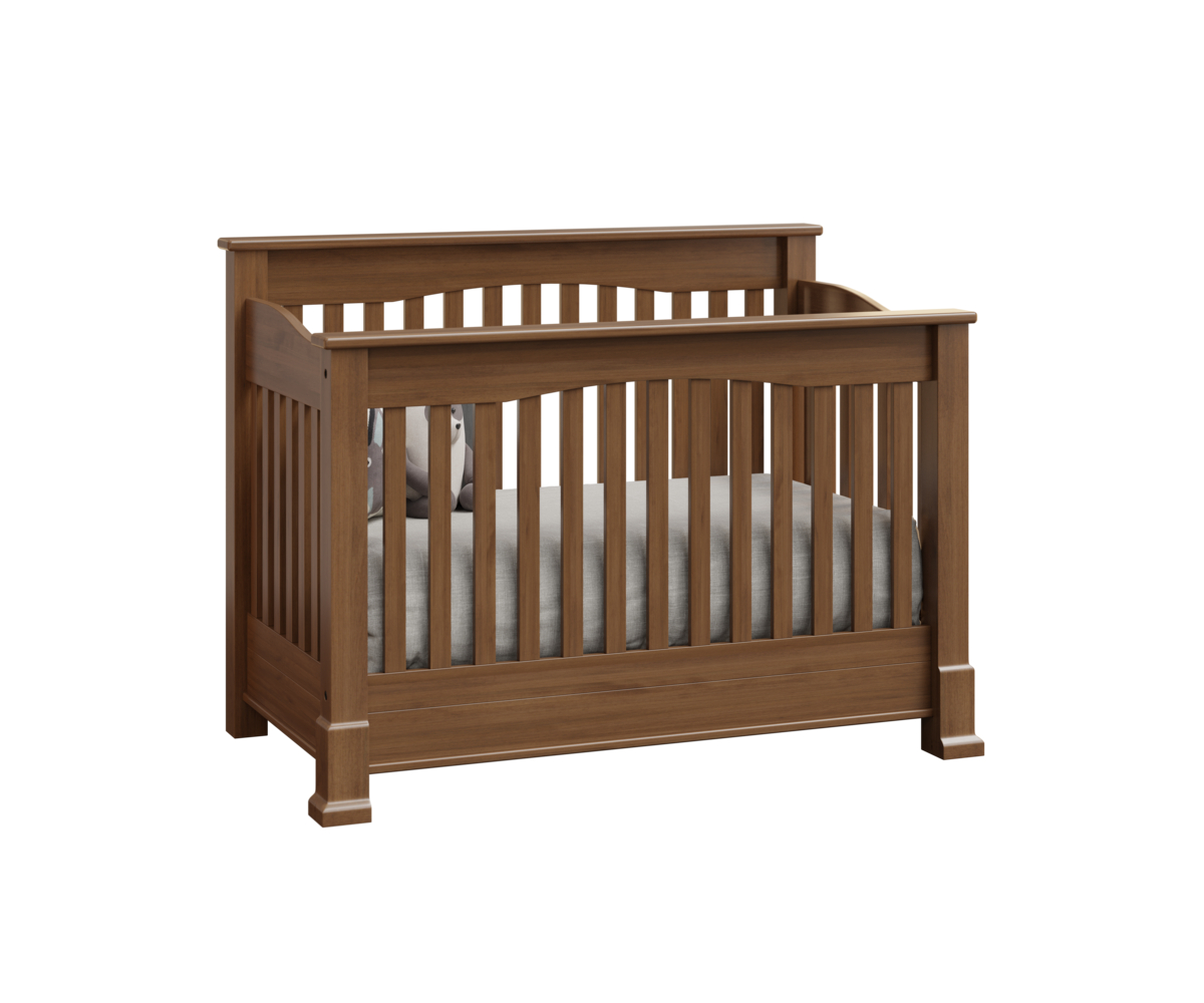 Mackenzie Slat Crib Brown Maple FC Almond