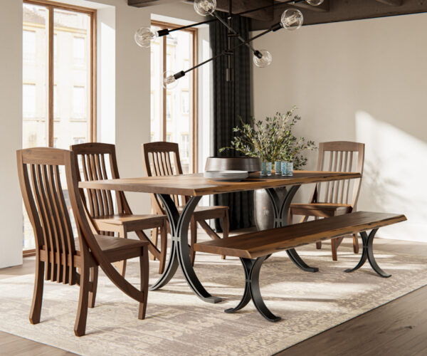 Walnut Dining Table - Eclipse Legs - Image 2