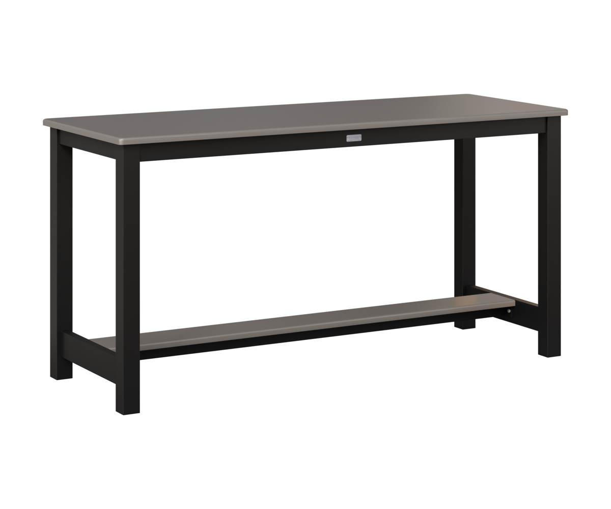 BG Aluminum Balcony Table Dining Height Black Hammered Stainless Corrected
