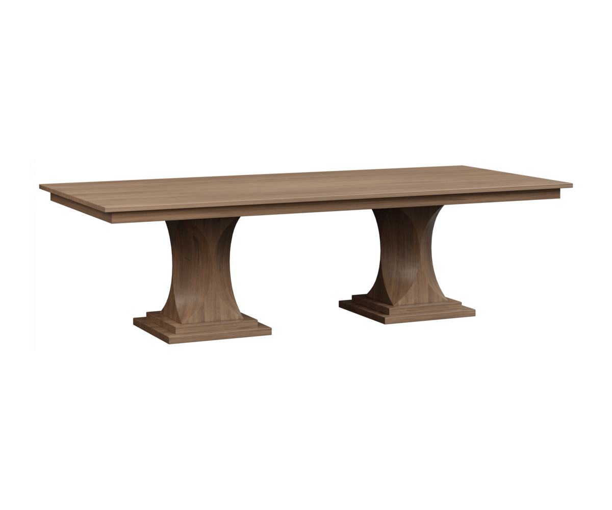 West Point Woodworking Berkley Double Pedestal Table Brown Maple FC Carbon Brown Maple FC Carbon