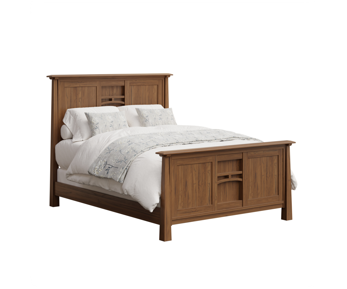 Indian Trail Artesa Queen Bed Rustic Hickory FC 42000 Almond