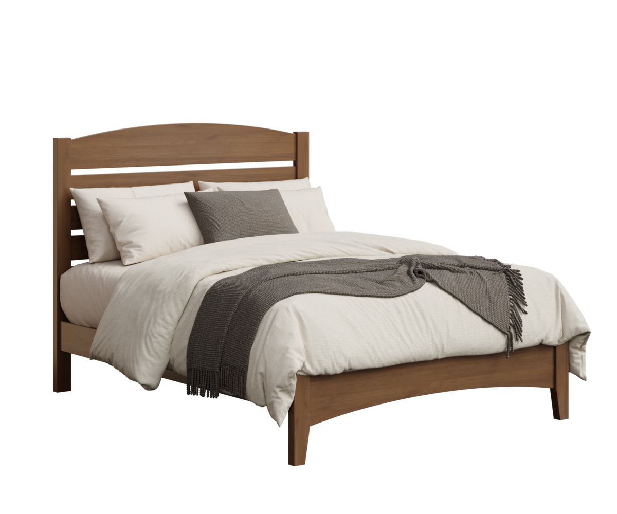 JR Woodworking Dover Queen Bed Brown Maple FC Almond