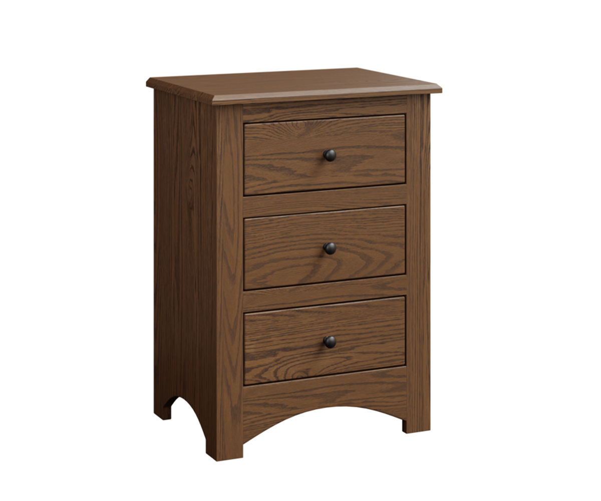 JR Woodworking Troy 3 Drawer Nightstand Red Oak FC Almond resized