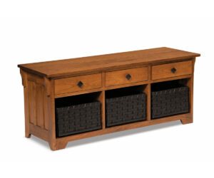 Lattice Weave Drawer Bench