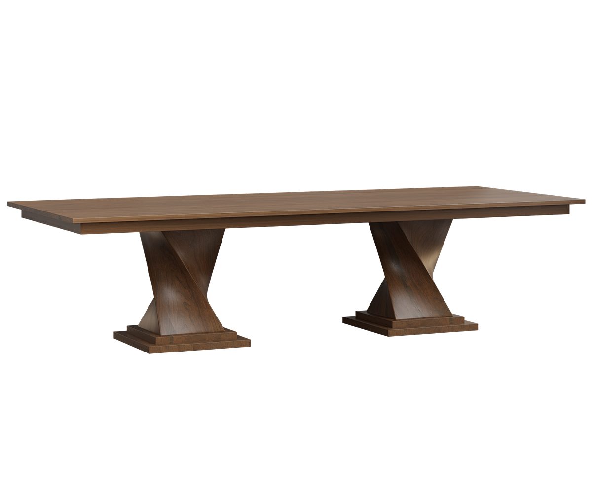 West Point Woodworking Lexington Double Pedestal Table Sap Cherry FC Sandstone