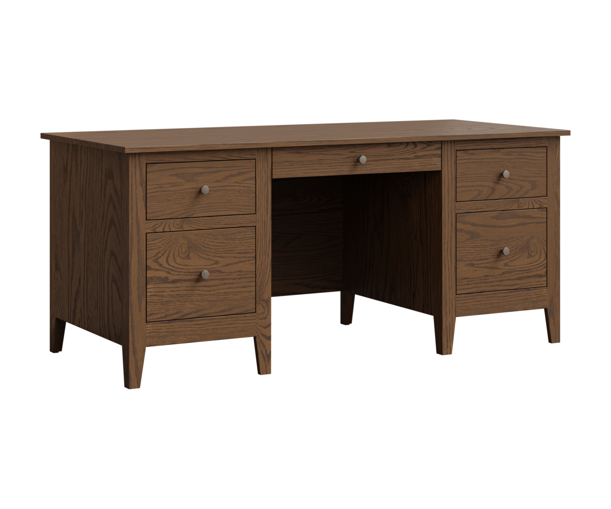 lamb woodworking builders ashton executive desk satin nickel oak fc oak almond