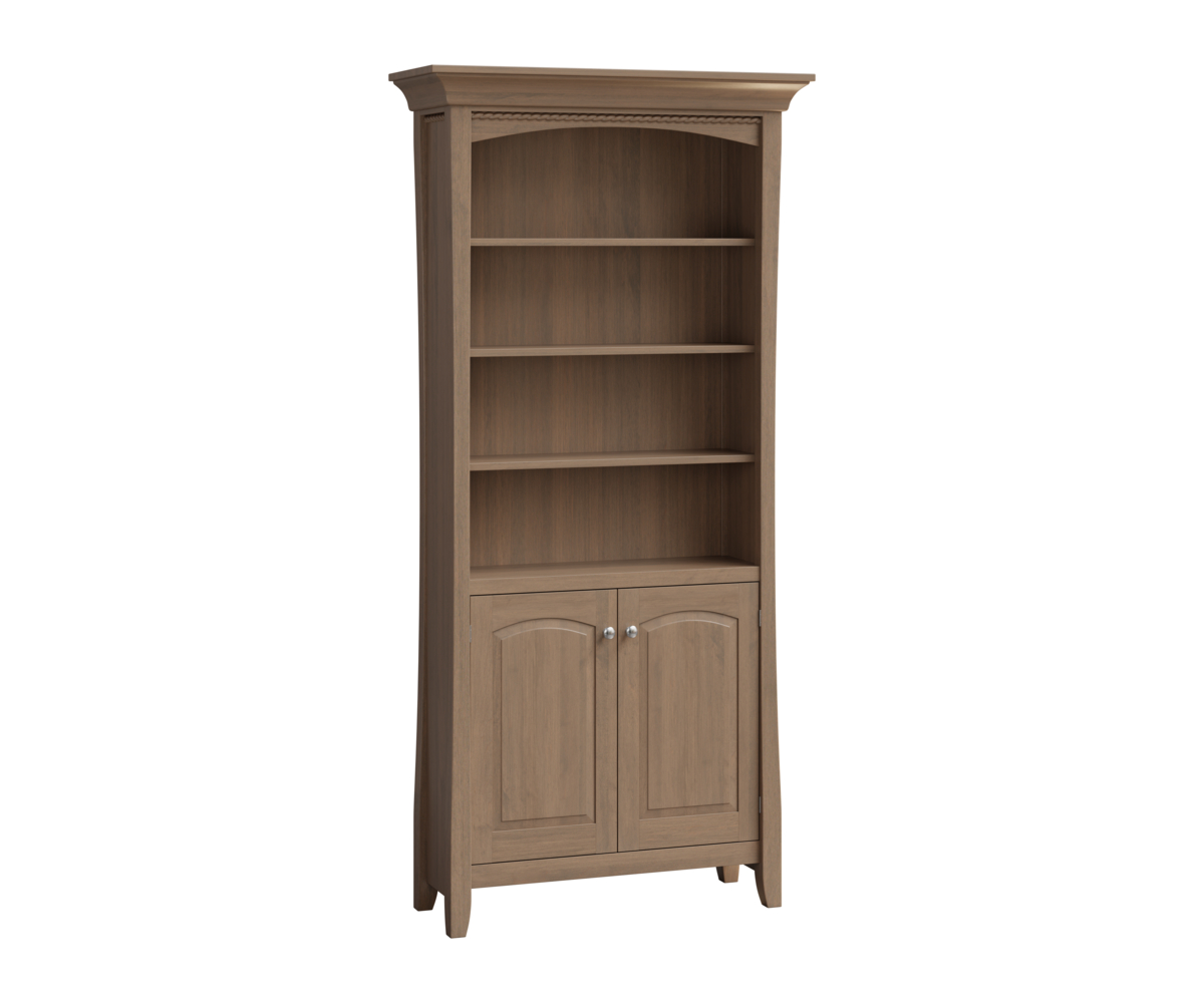 lamb woodworking builders berkley bookcase with doors brown maple fc brown maple driftwood 1