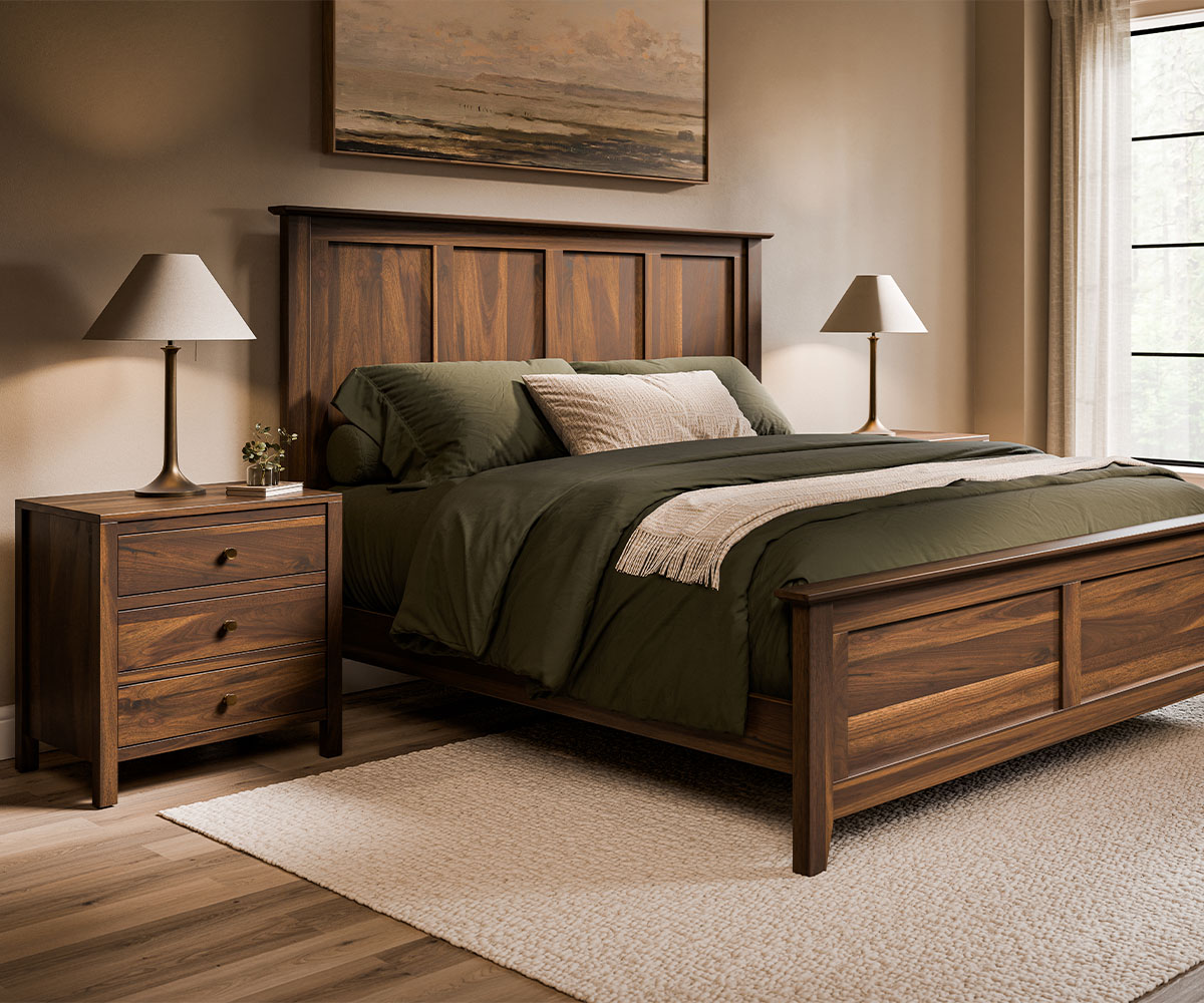 Amanda Bed Collection Room Setting Rustic Walnut Belair Final Cropped