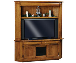 Old Classic Sleigh Corner Media Console With Hutch