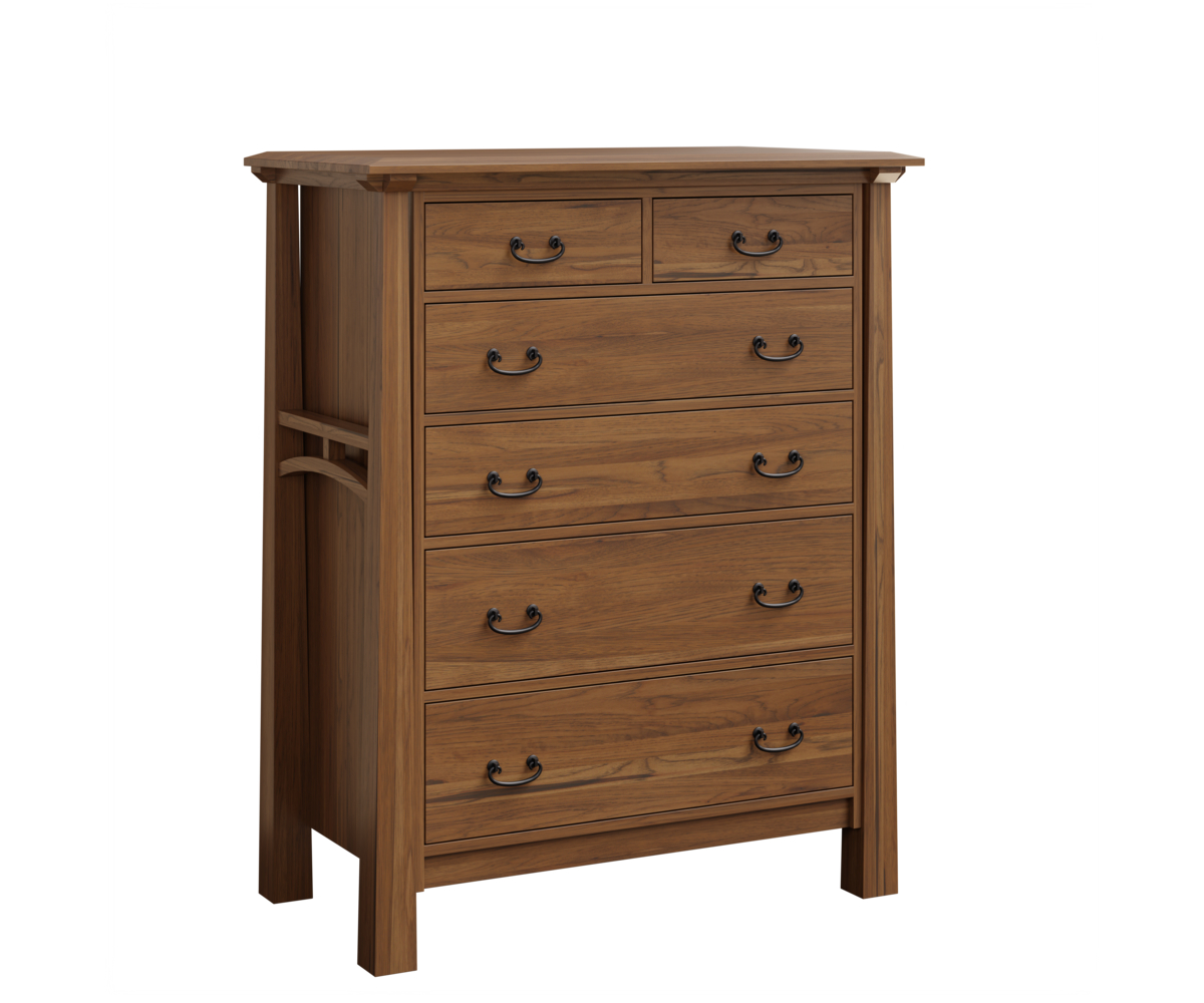 JR Woodworking Artesa 6 Drawer Chest Rustic Hickory FC 42000 Almond