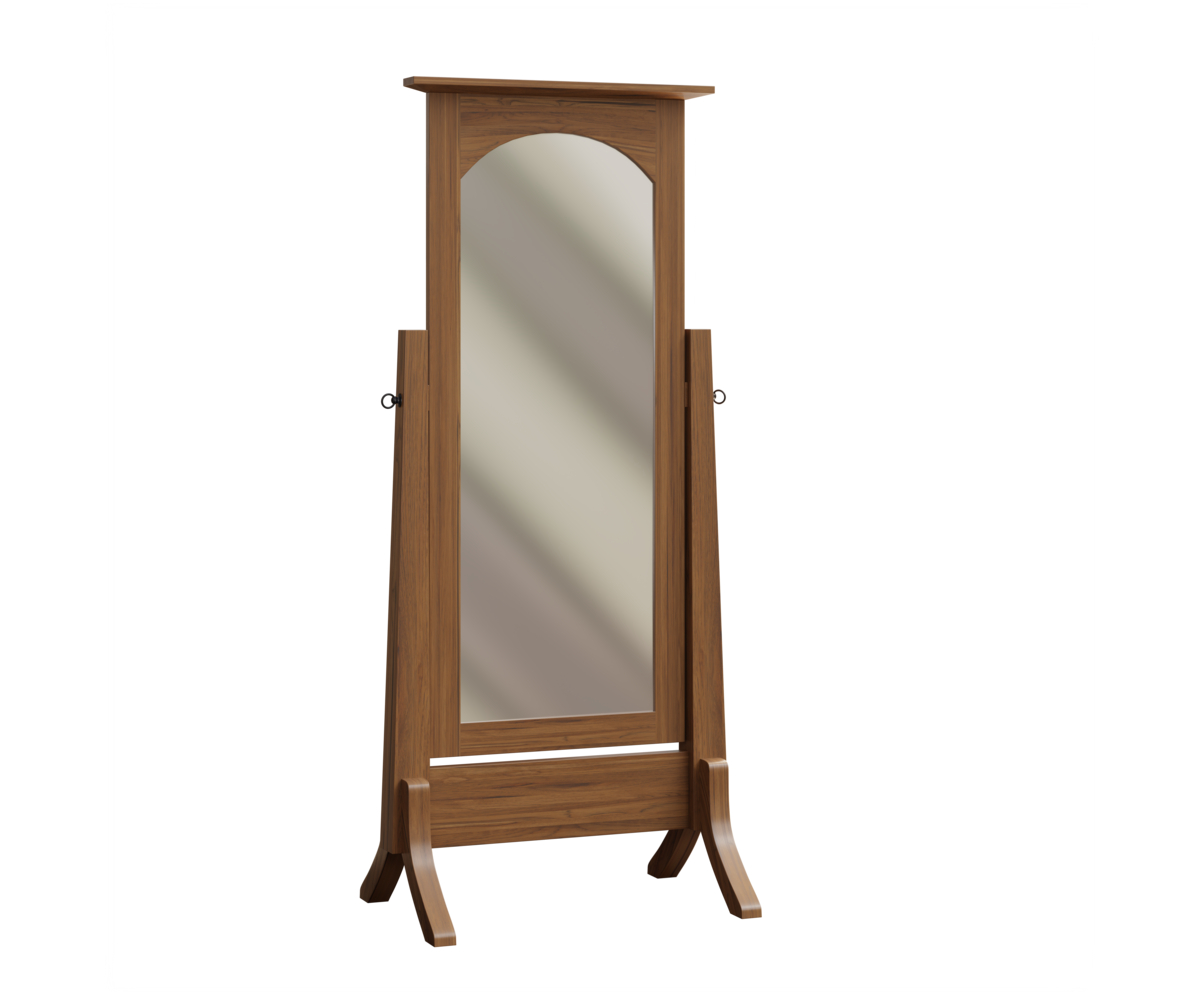 JR Woodworking Artesa Cheval Mirror Rustic Hickory FC 42000 Almond
