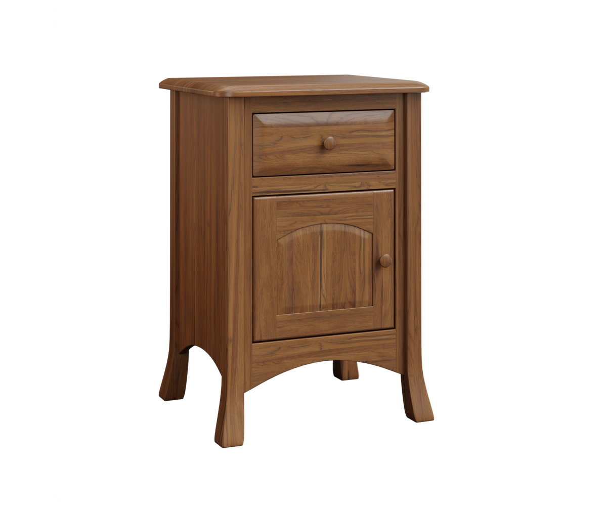 JR Woodworking Carlisle 1 Drawer Nightstand Rustic Hickory FC Almond