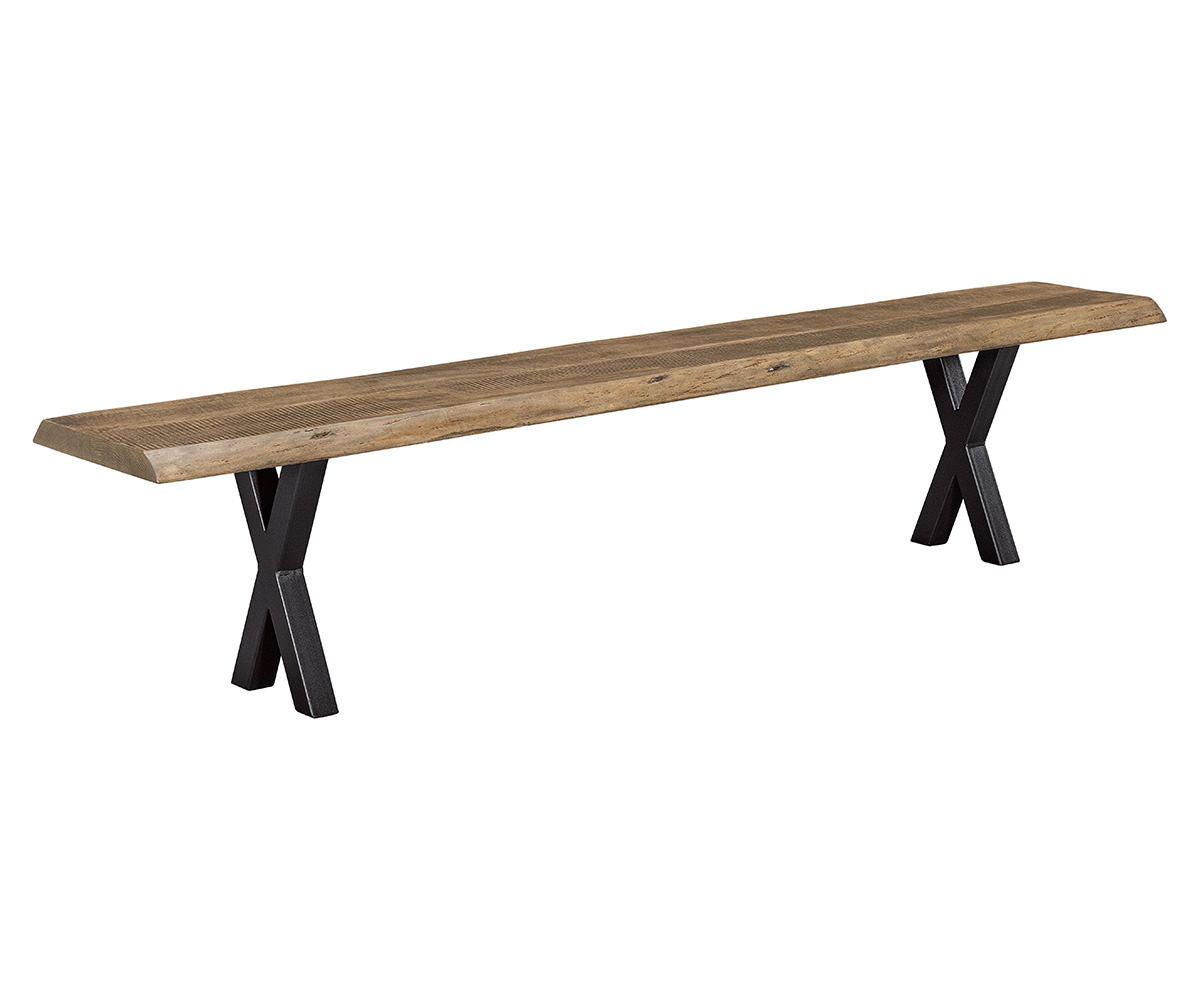 Live Edge Rough Sawn Bench Xavier Bench Base