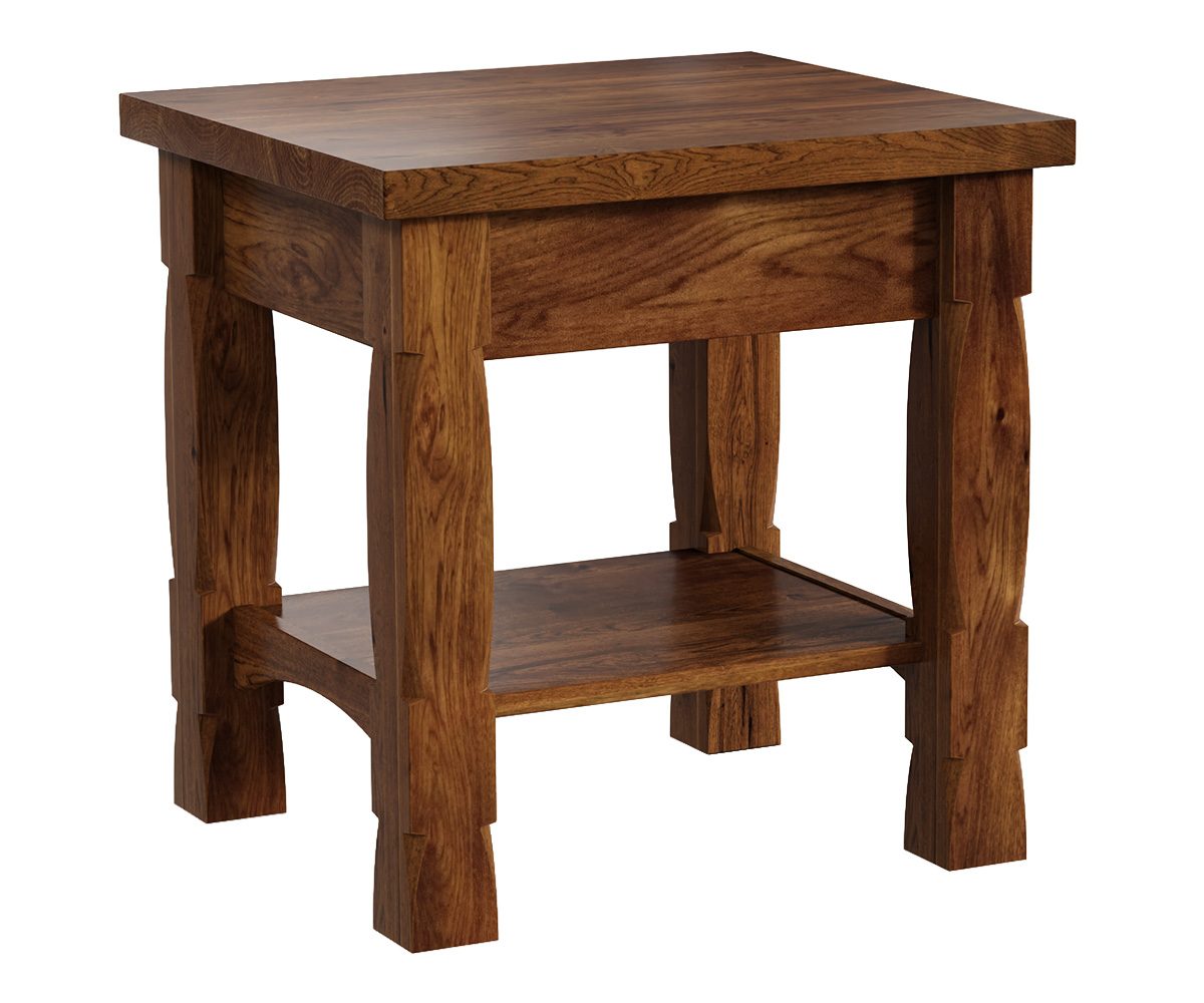 PRD ORET23 Ouray End Table Large NO Drawer Apron Hickory Tavern Finish e1771359342653