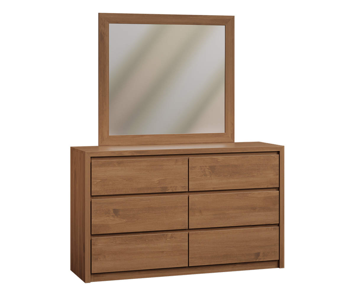 SWW Schwartz Woodwrking Camden Dresser With Mirror Brown Maple FC Almond