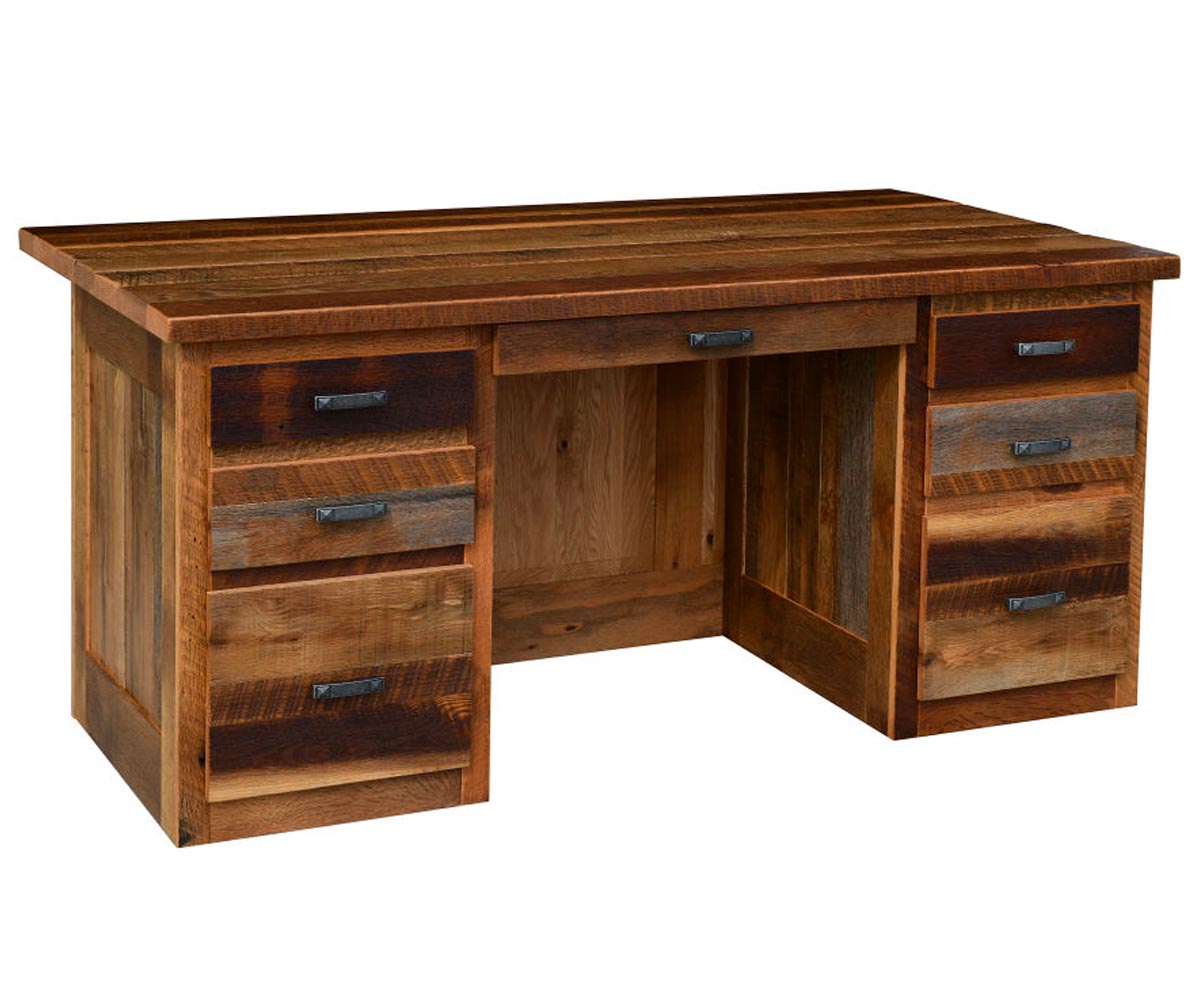 UBF Barnwood Kneehole Desk