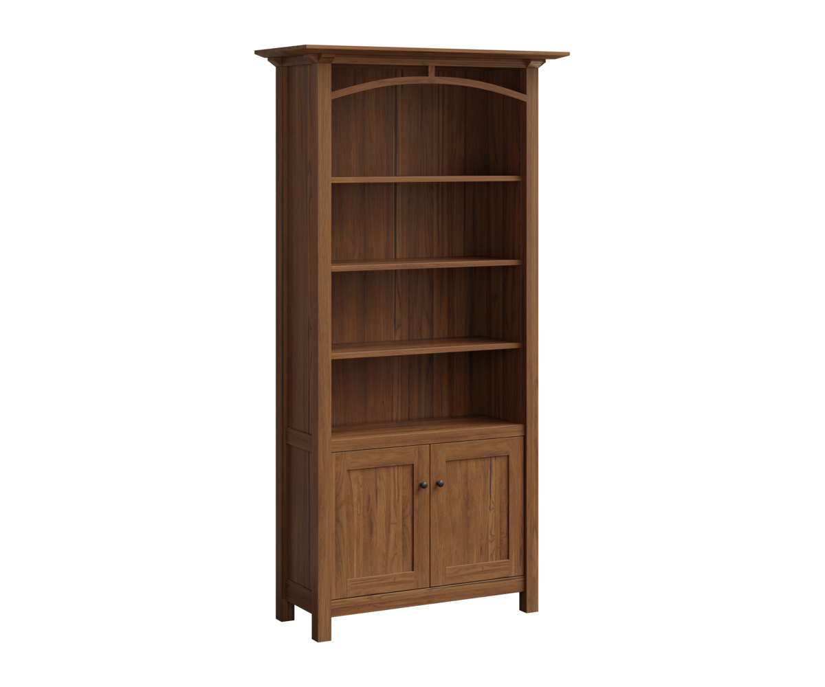 forks valley woodworking artesa bookcase 80 h rustic hickory fc hickory almond