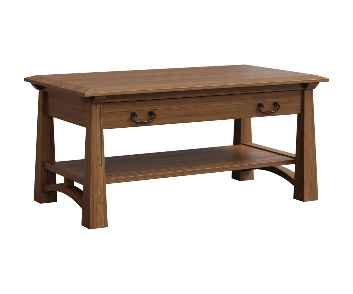 forks valley woodworking artesa coffee table with drawer rustic hickory fc hickory almond