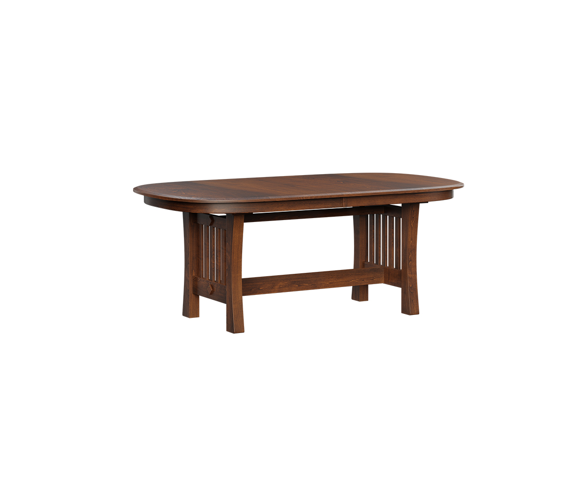 Arts Crafts Trestle Solid Table Top Brown Maple FC 7992 Asbury Brown Brown Maple FC 7992 Asbury Brown 1