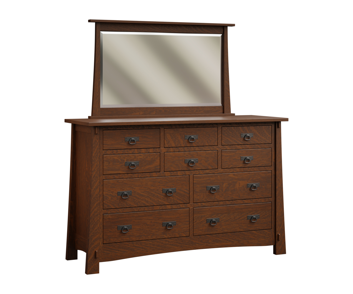 Cloverleaf Woodworking Modesto Dresser With Mirror QSWO OCS Asbury 1