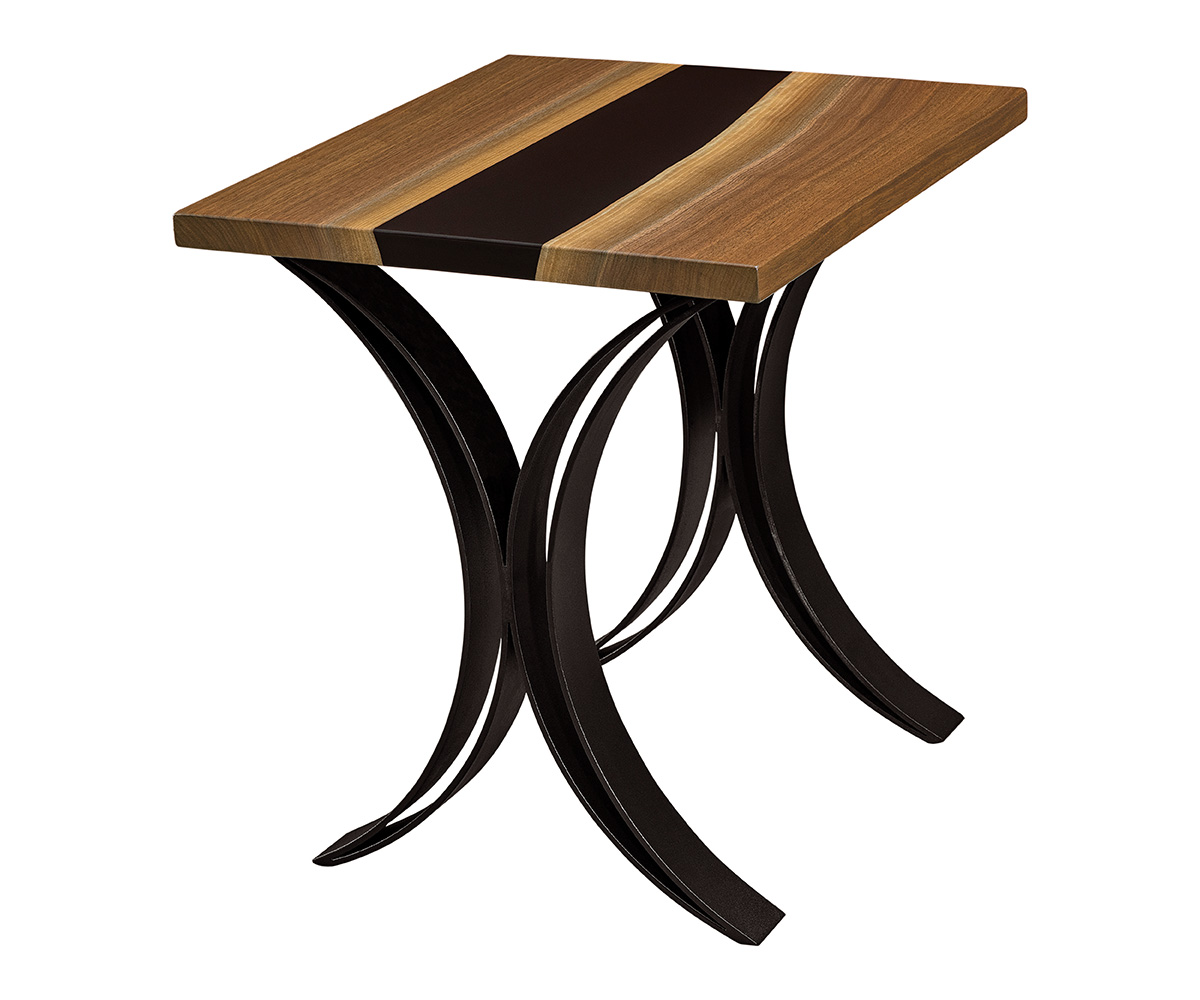 Custom River Table 1252224 Concave Base End Table
