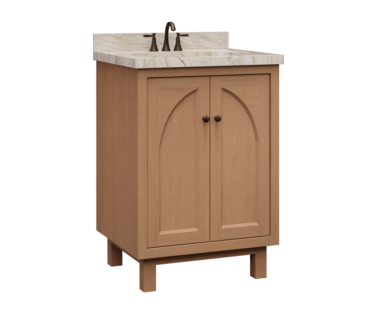 D N Wood Design 24in Vanity Tan Top Brown Maple OCS Sand
