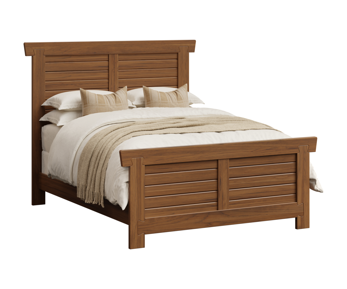 ITF ITDT 071 JR Woodworking Dovetail Queen Bed Rustic Hickory FC Almond 1