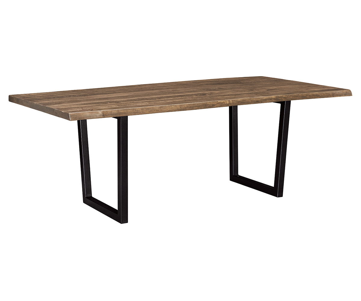 Live Edge Rough Sawn Table Lifestyle Trestle Base 1