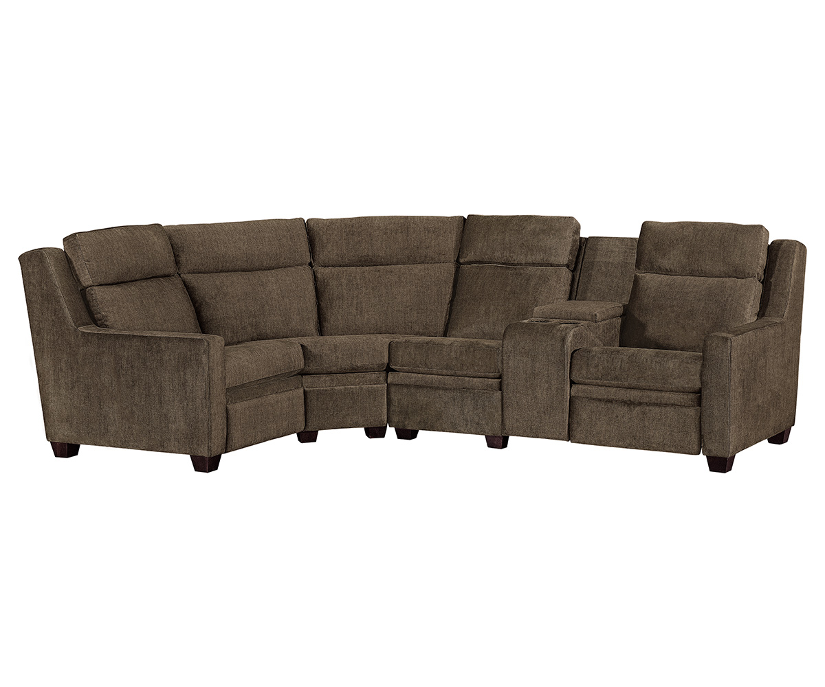 LuxHome Seating Remington LAF Chair Reclining with Tilt Headrest Round Corner Armless Chair Stationary Console with Sto Setting