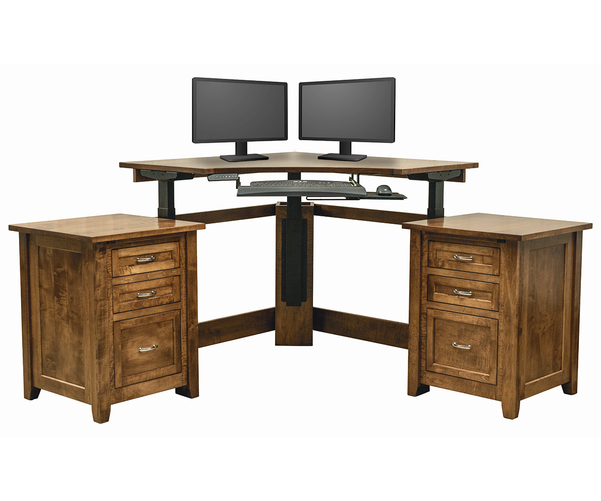 Premier PCD 7272 L Corner Desk w Lift 2692 Monitors