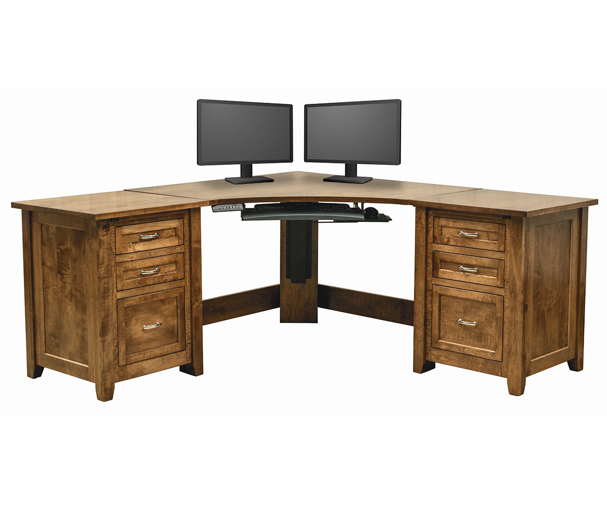Premier PCD 7272 Corner Desk 2694 Monitors