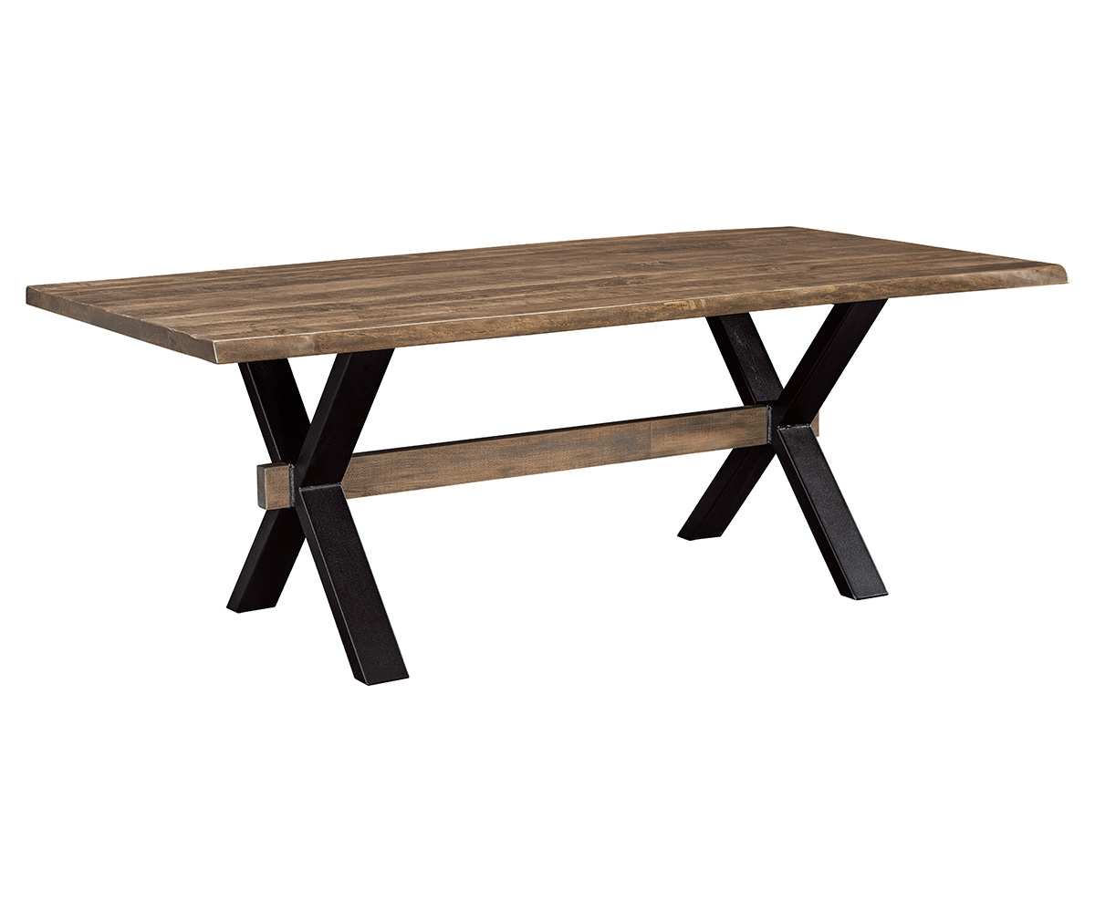 WPW Live Edge Rough Sawn Table El Dorado Trestle Base 1