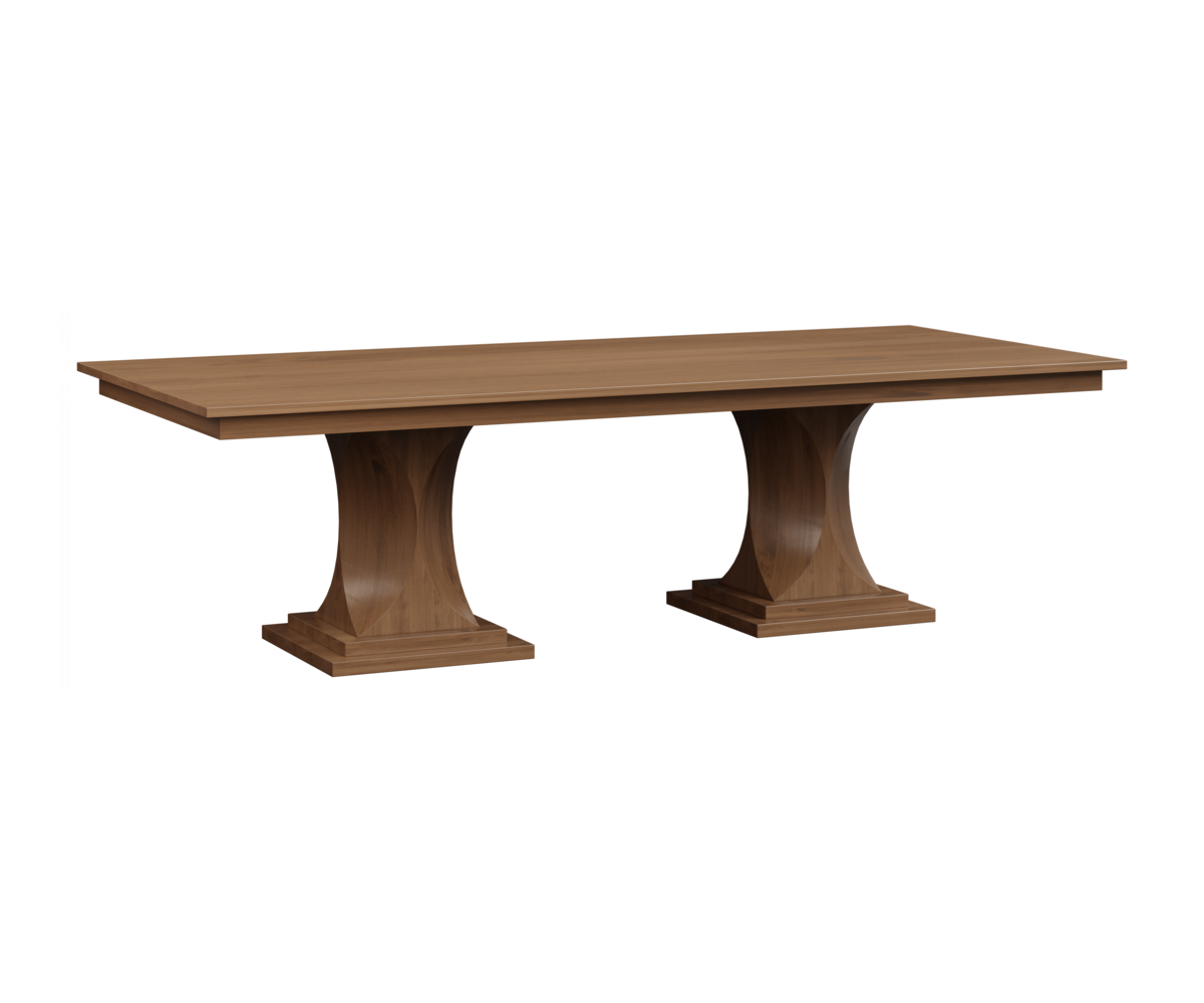 West Point Woodworking Berkley Double Pedestal Table Brown Maple FC Almond Brown Maple FC Almond 1