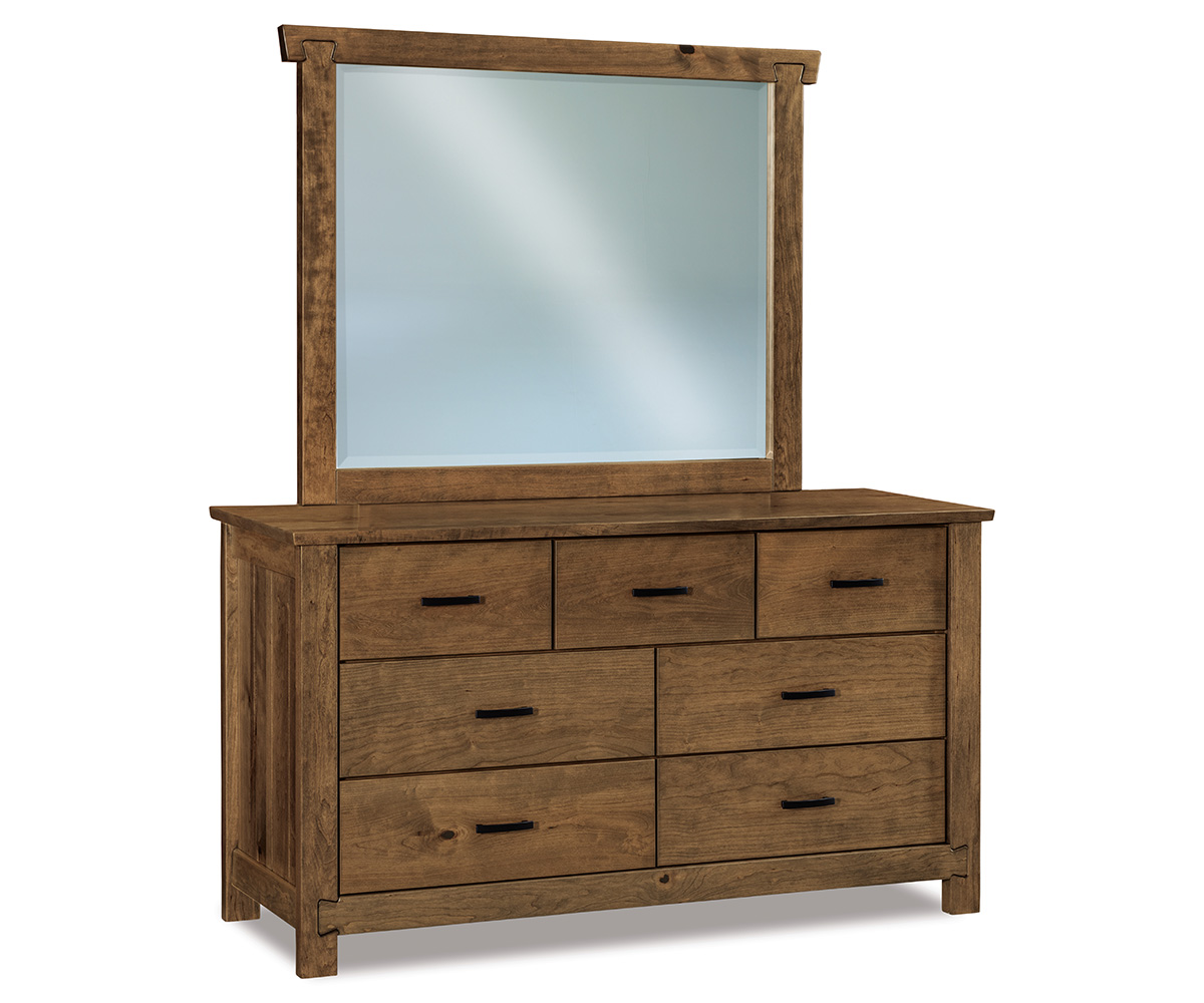 JRW JRDT 059 Dovetail 7 Drawer Dresser JRDT 046 Mirror