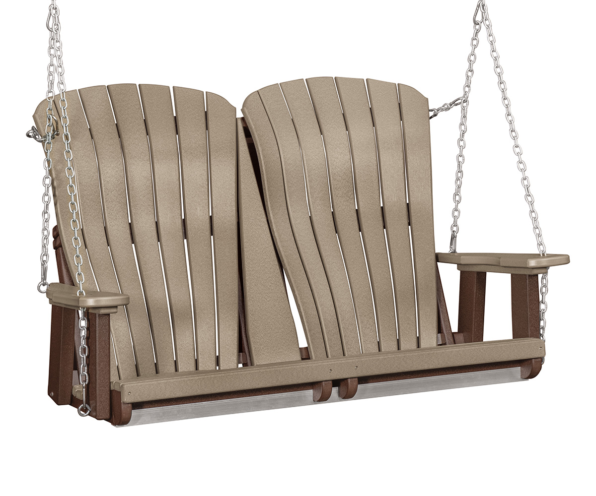 LPF LA Patio 4 Foot Comfy Swing Weatherwood Tudor Brown
