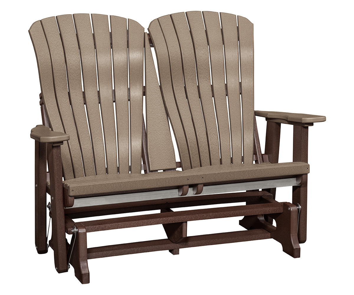 LPF LA Patio 4 foot Comfy Glider Chair Weatherwood Tudor Brown