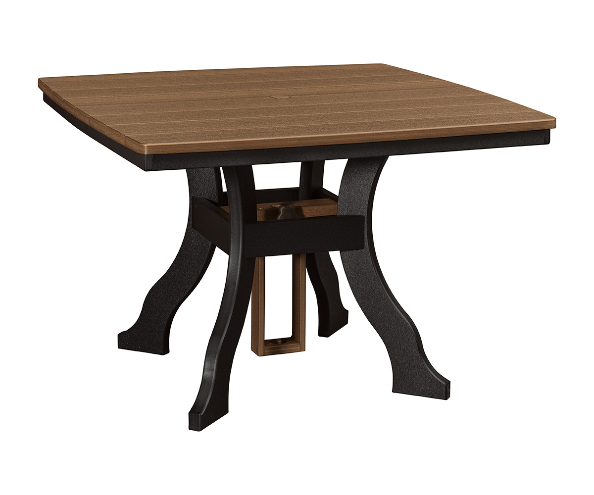 LPF LA Patio 44 by 44 Lori Dining Table Antique Mahogany Black