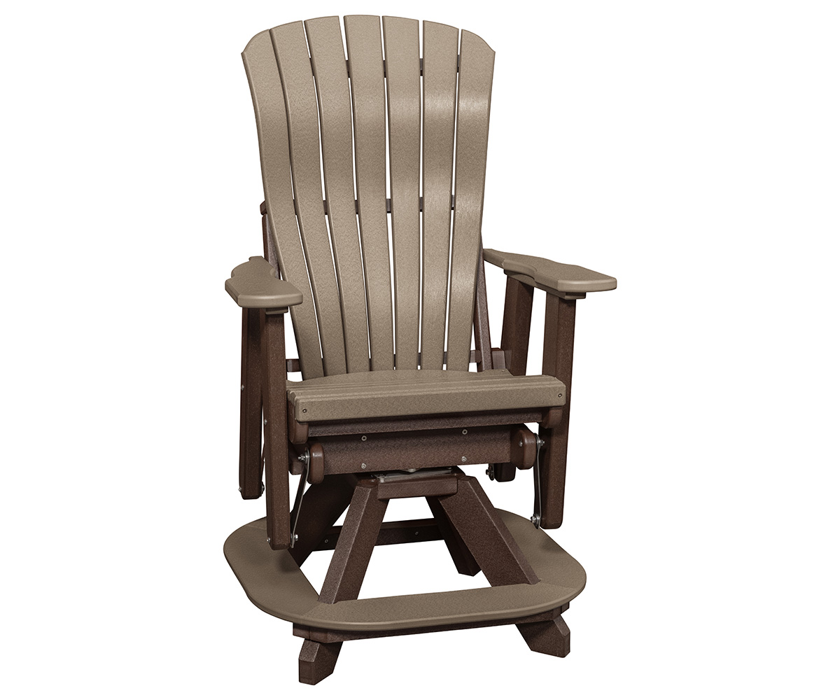 LPF LA Patio Comfy Balcony Swivel Glider Chair Weatherwood Tudor Brown