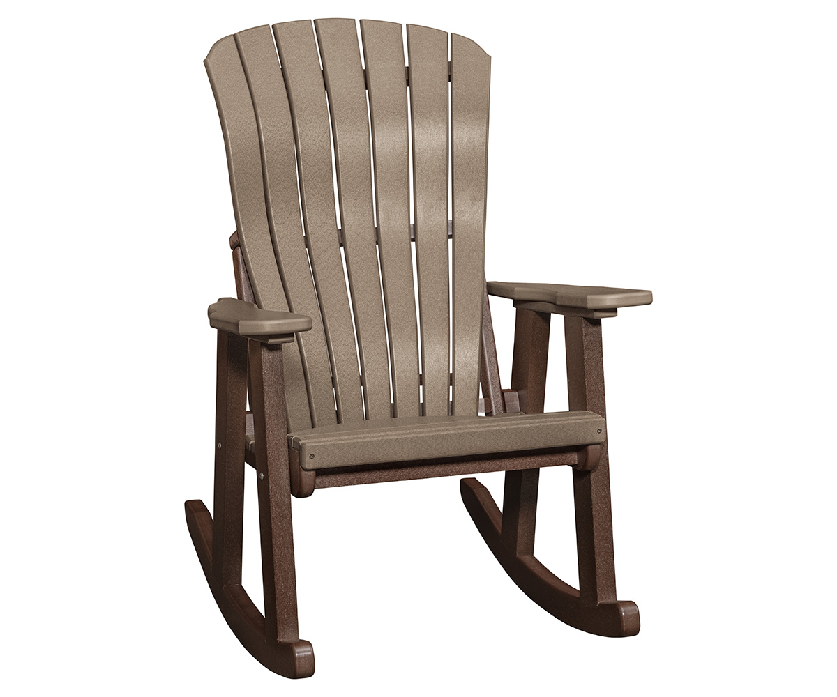 LPF LA Patio Comfy Rocking Chair Weatherwood Tudor Brown
