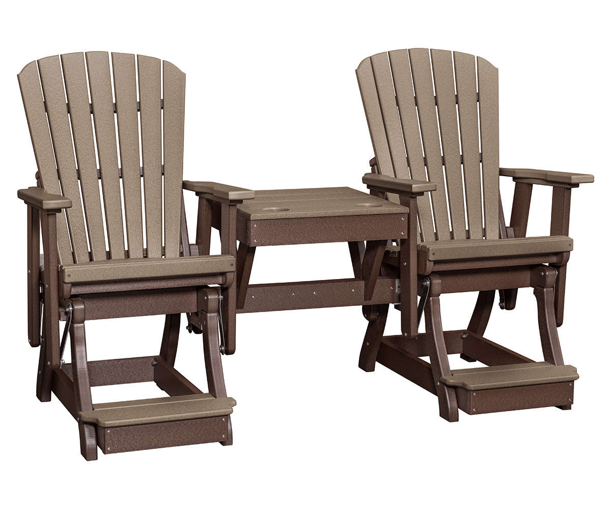 LPF LA Patio Fan Back Balcony Combo Weatherwood Tudor Brown